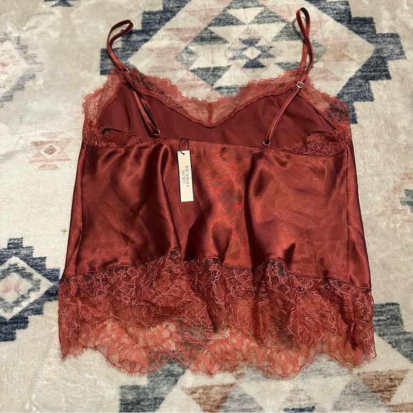 Victoria Secret Elegant Burgandy Lace Trim Camisole sz XS - Picture 4 of 6